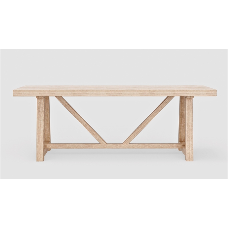 Alpine Furniture Raquel  84 in. W Rectangular Dining Table in Driftwood