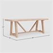 Alpine Furniture Raquel  84 in. W Rectangular Dining Table in Driftwood