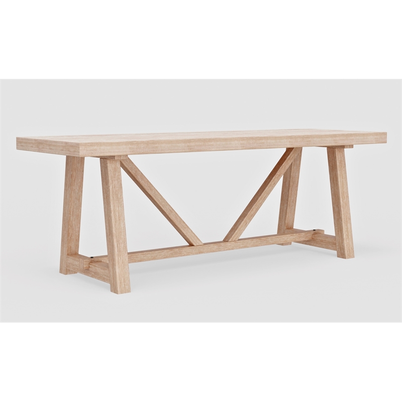 Alpine Furniture Raquel  84 in. W Rectangular Dining Table in Driftwood