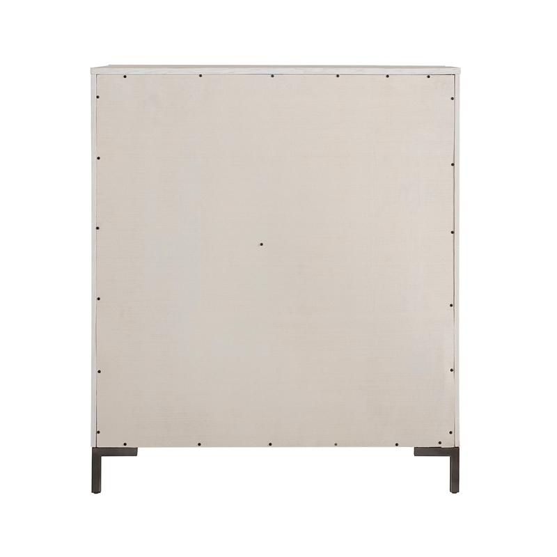 Alpine Furniture Bradley 4 Drawer Wood Chest in Antique White