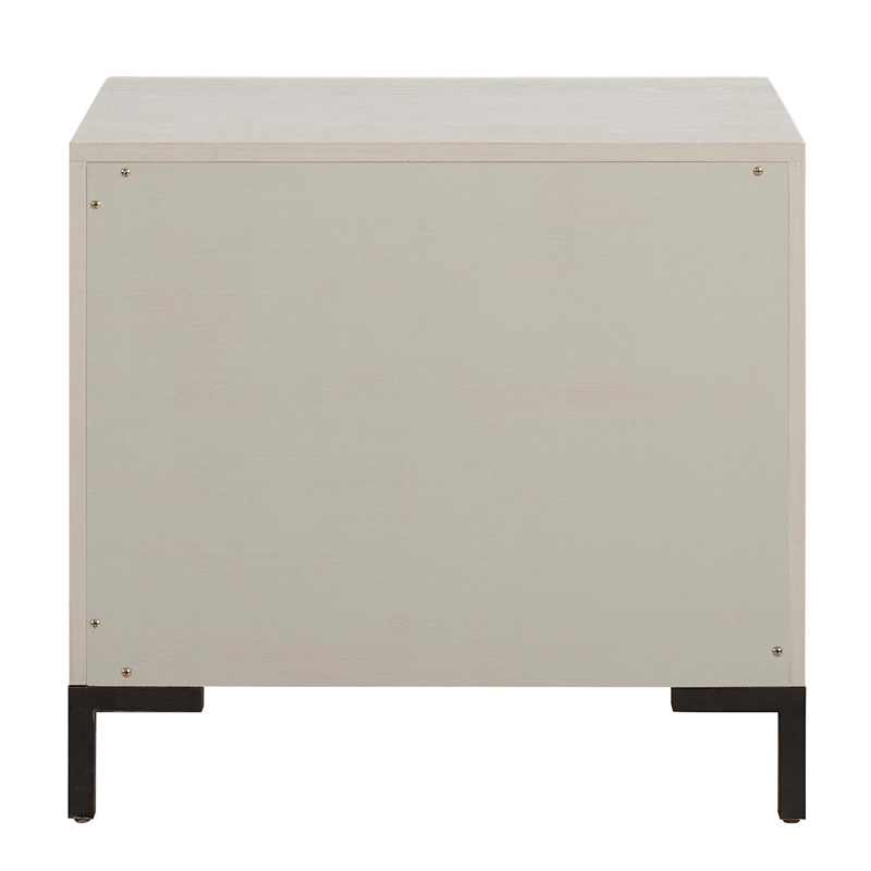 Alpine Furniture Bradley 1 Drawer Nightstand with Open Shelf in Antique White