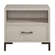 Alpine Furniture Bradley 1 Drawer Nightstand with Open Shelf in Antique White