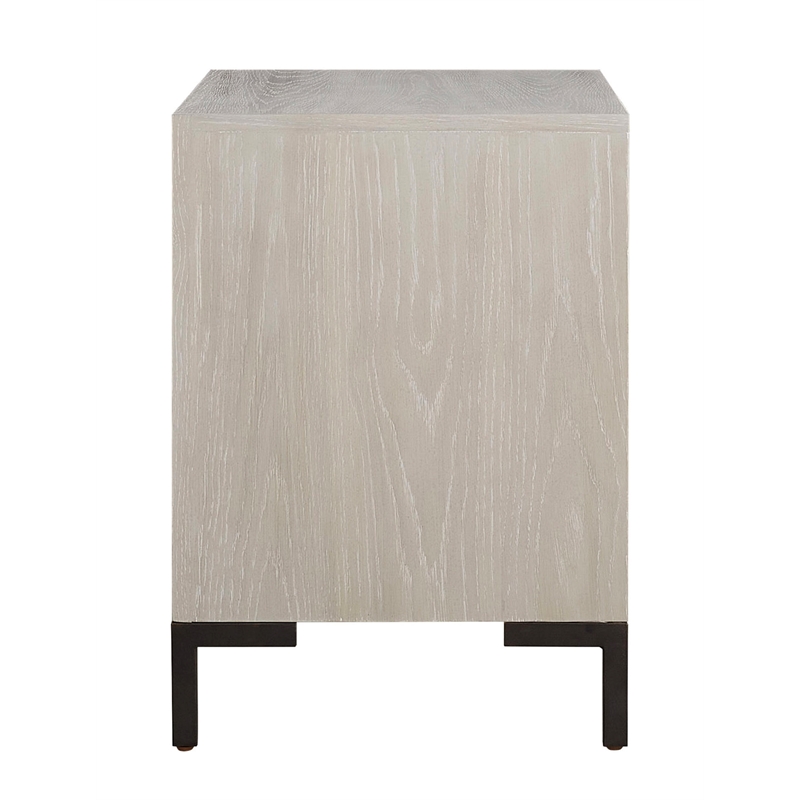 Alpine Furniture Bradley 1 Drawer Nightstand with Open Shelf in Antique White