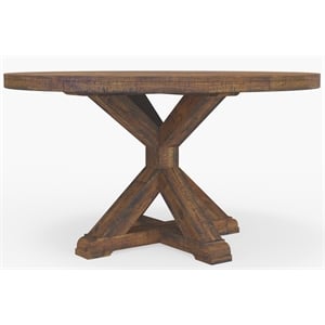 Alpine Furniture Newberry Round Dining Table in Medium Brown