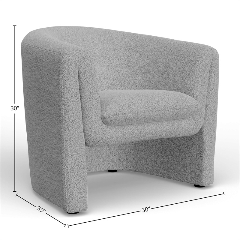 Alpine Furniture Tori Upholstered Accent Chair in Gray