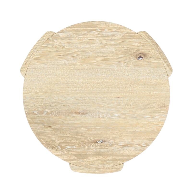 Alpine Furniture Sloane 20 in. W Round Wood End Table in Natural Driftwood