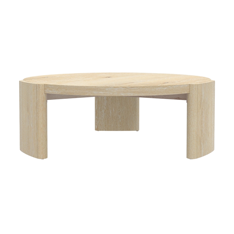 Alpine Furniture Sloane 42 in. W Round Wood Coffee Table in Natural Driftwood