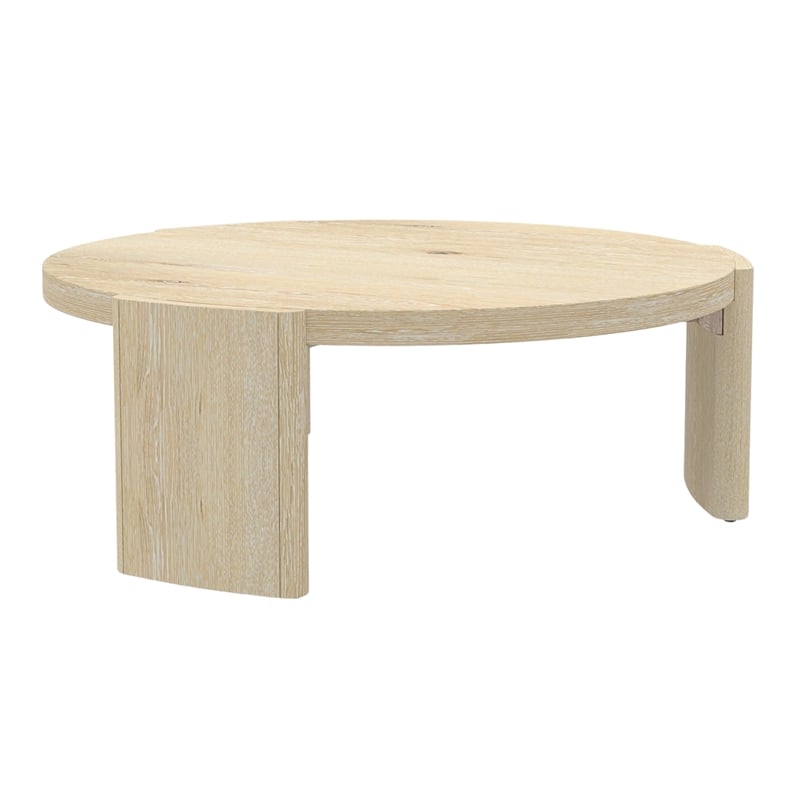 Alpine Furniture Sloane 42 in. W Round Wood Coffee Table in Natural Driftwood