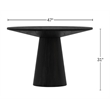 Alpine Furniture Cove 47 in. W Round Wood Dining Table in Black