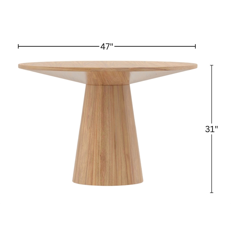Alpine Furniture Cove 47 in. W Round Wood Dining Table in Natural