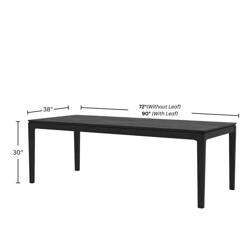 Alpine Furniture Cove Wood Rectangular Extension Dining Table - Vintage Black