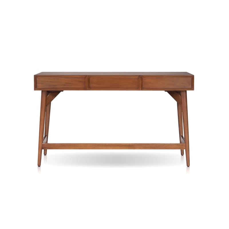 Alpine Furniture Flynn Wood Large Writing Desk - Chestnut Brown