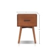 Alpine Furniture Flynn Rectangular Wood End Table - Chestnut Brown