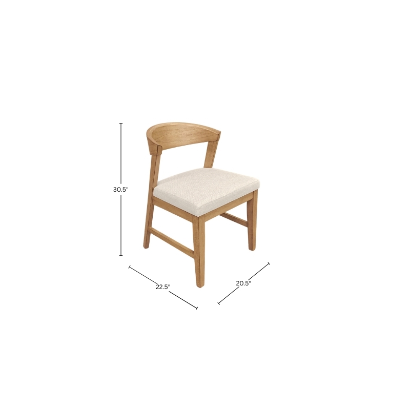 Alpine Furniture Cove Wood Back Dining Chairs - Set of 2 in Natural