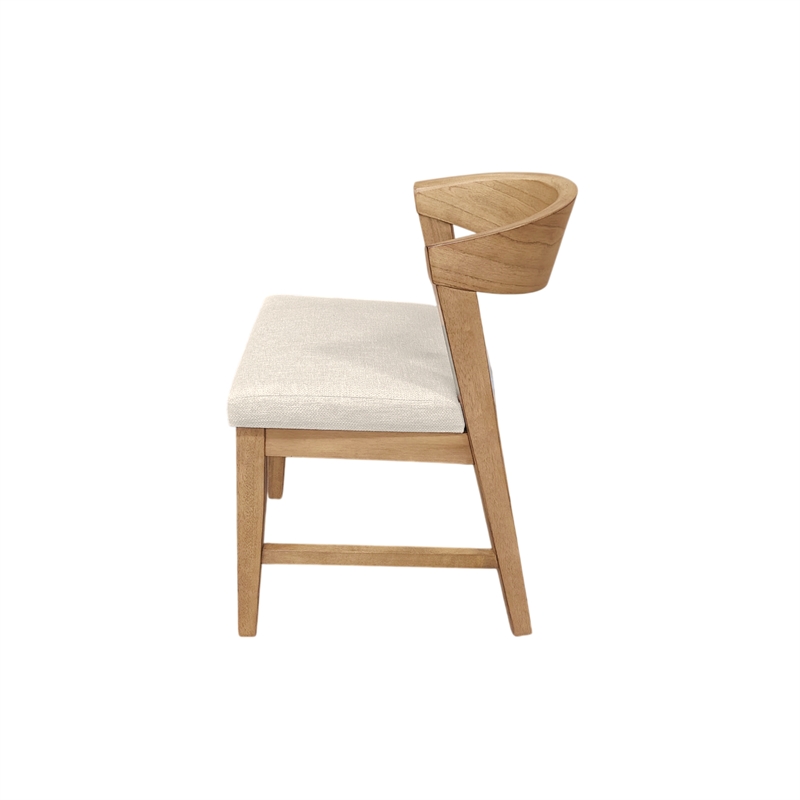 Alpine Furniture Cove Wood Back Dining Chairs - Set of 2 in Natural