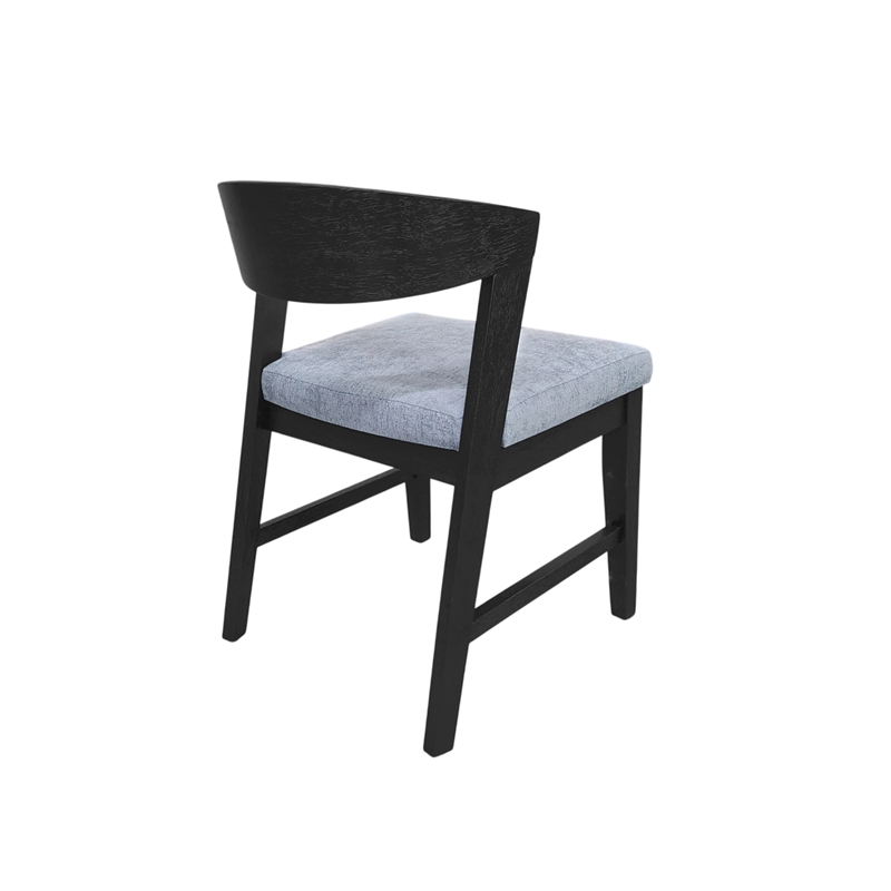 Alpine Furniture Cove Wood Back Dining Chairs - Set of 2 in Vintage Black