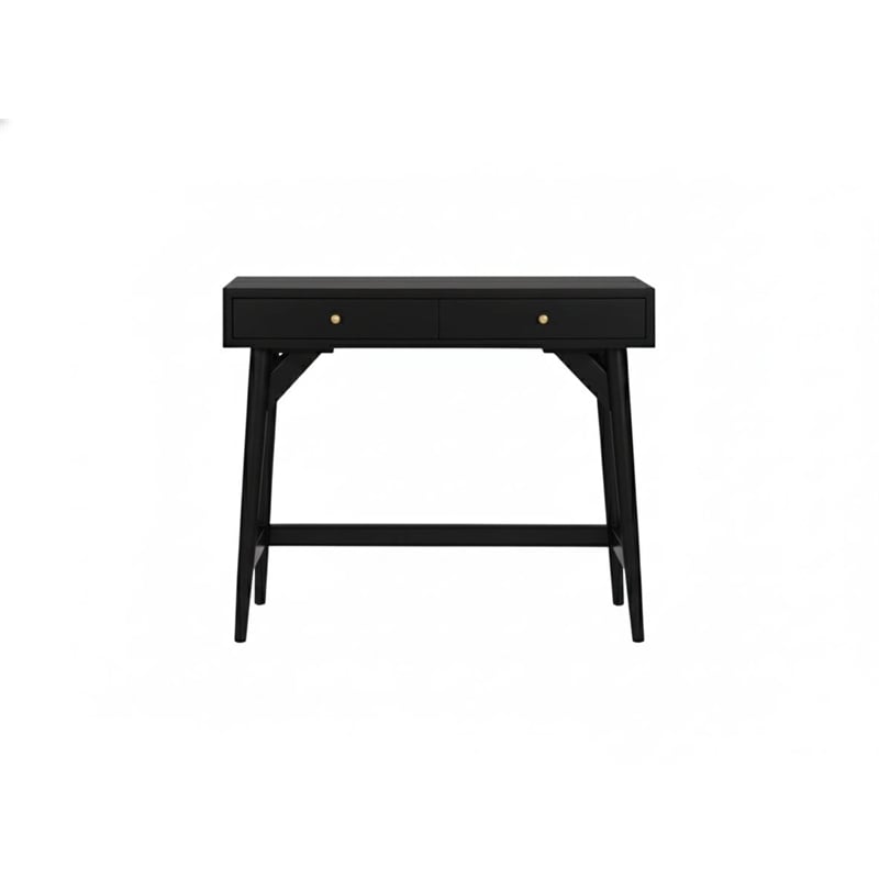 Alpine Furniture Flynn 2 Drawer Mini Desk in Black