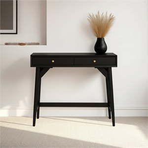 Alpine Furniture Flynn 2 Drawer Mini Desk in Black