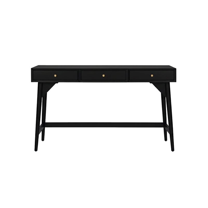 Alpine Furniture Flynn 3 Drawer Large Desk in Black