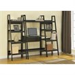 Allora 4 Shelf Ladder Bookcase in Black (Set of 2)