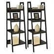 Allora 4 Shelf Ladder Bookcase in Black (Set of 2)