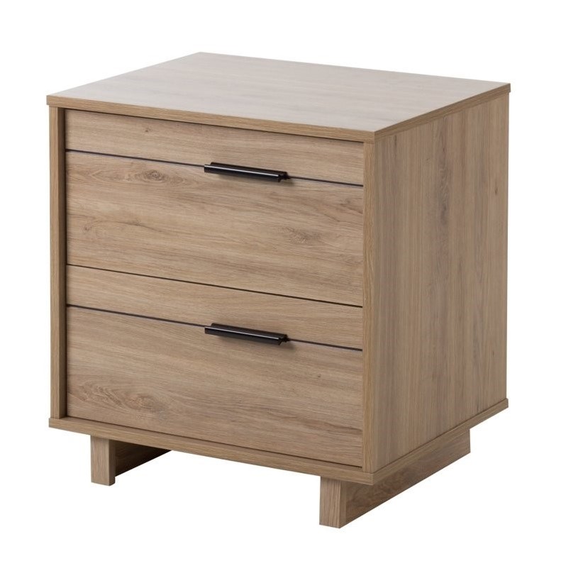 Allora 2 Drawer Nightstand in Rustic Oak