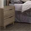Allora 2 Drawer Nightstand in Rustic Oak