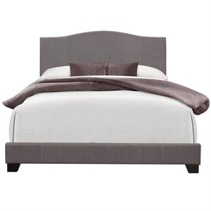 Allora Back Upholstered Panel Bed in Cement Gray