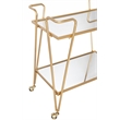 Allora Mid-Century Mirrored Bar Cart in Gold