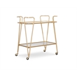 Allora Mid-Century Mirrored Bar Cart in Gold