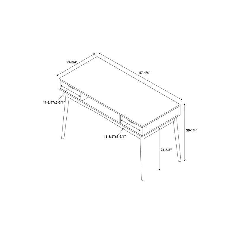 Allora Wood Writing Desk in Brown