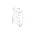 Allora 4 Shelves Wood Bookcase in Natural Brown/Gray/Orange/White
