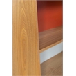 Allora 4 Shelves Wood Bookcase in Natural Brown/Gray/Orange/White