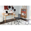 Allora 4 Shelves Wood Bookcase in Natural Brown/Gray/Orange/White