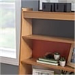 Allora 4 Shelves Wood Bookcase in Natural Brown/Gray/Orange/White