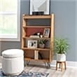 Allora 4 Shelves Wood Bookcase in Natural Brown/Gray/Orange/White