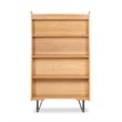Allora 4 Shelves Wood Bookcase in Natural Brown/Gray/Orange/White