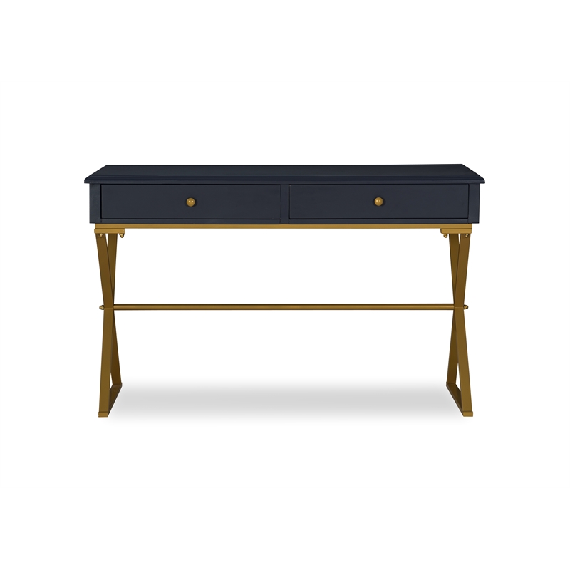 Allora Two Drawer Metal Desk in Blue