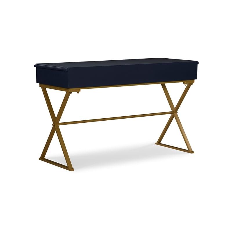 Allora Two Drawer Metal Desk in Blue