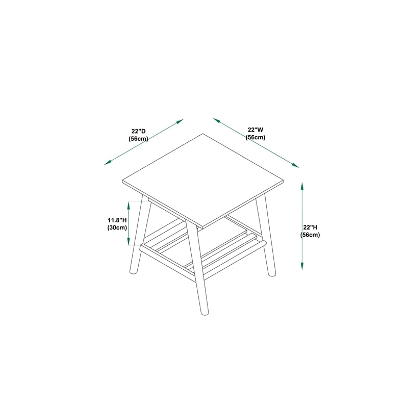 Allora Wood End Table in Brown