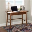 Allora 1-Drawer Mid-Century Wood Desk w/ Rounded Legs in Warm Walnut