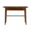 Allora 1-Drawer Mid-Century Wood Desk w/ Rounded Legs in Warm Walnut