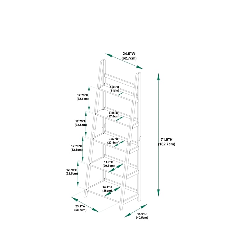 Allora Wood Bookcase in Brown