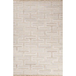 Allora Flat Weave Reversible Wool and Art Silk Rug in Ivory and White