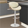 Allora Adjustable Faux Leather Bar Stool in Cream
