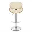 Allora Adjustable Faux Leather Bar Stool in Cream