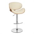Allora Adjustable Faux Leather Bar Stool in Cream