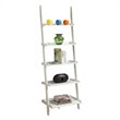 Allora Bookshelf Ladder in White Wood Finish