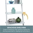 Allora Bookshelf Ladder in White Wood Finish