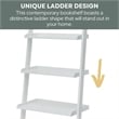 Allora Bookshelf Ladder in White Wood Finish